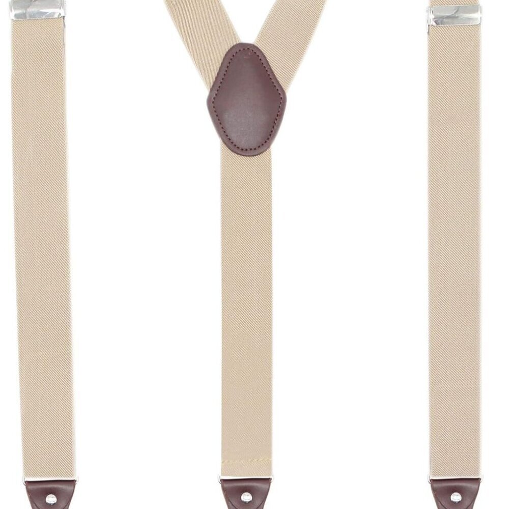 Men’s Y-Shaped Heavy Duty Suspenders – 6 Metal Clips, Elastic Straps